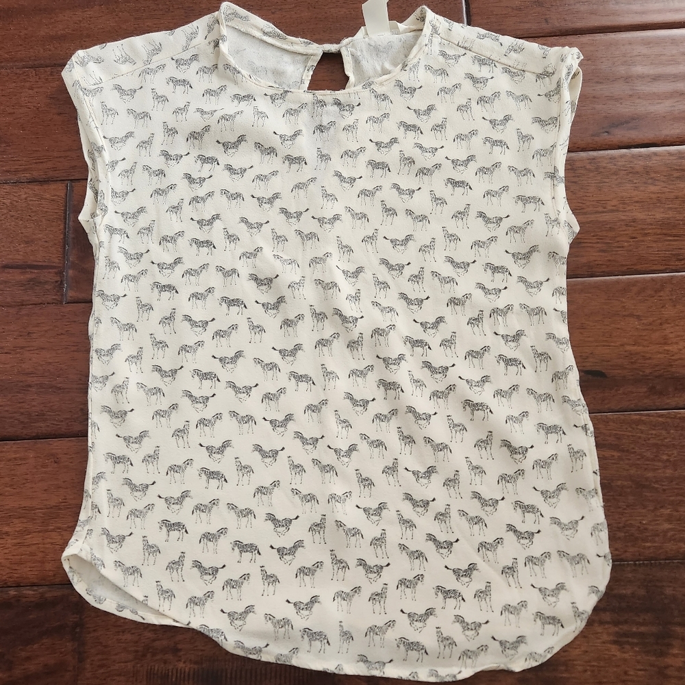 H&M top with zebra print
